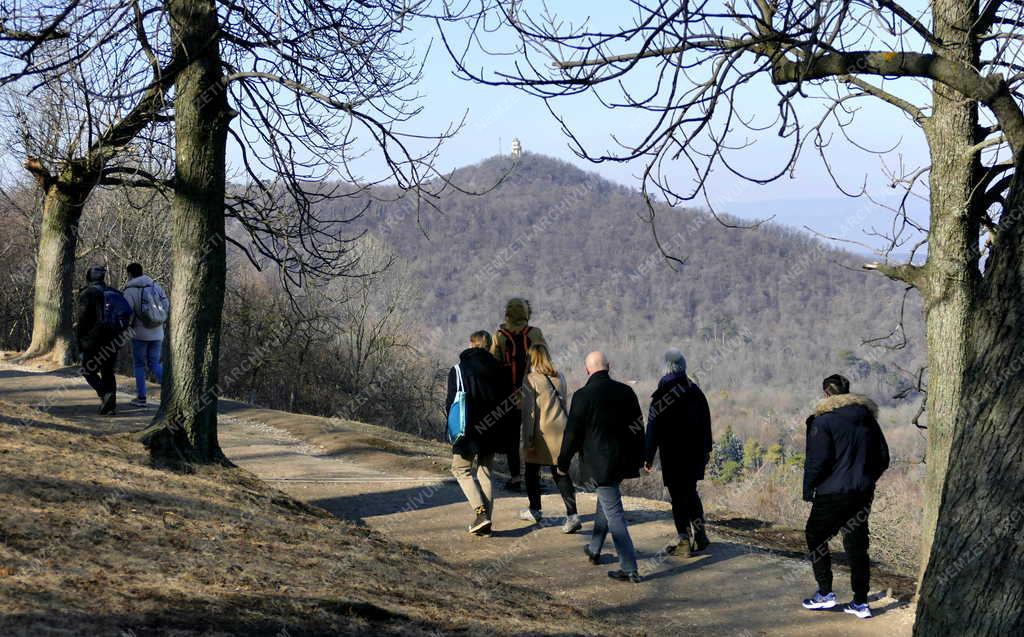 Szabadidő - Budapest - Kirándulók a Normafánál 