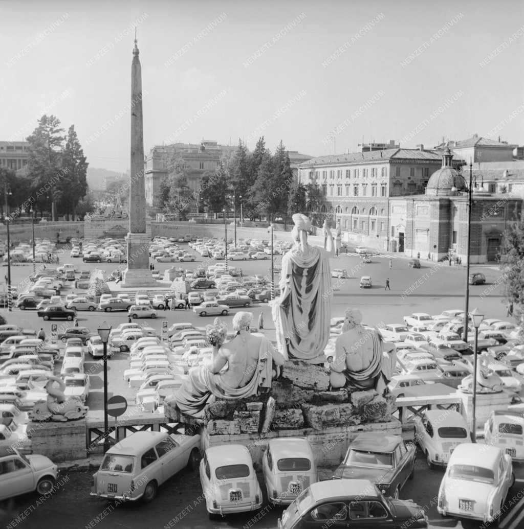 Városkép - Róma - Piazza del Popolo - Flaminius obeliszk