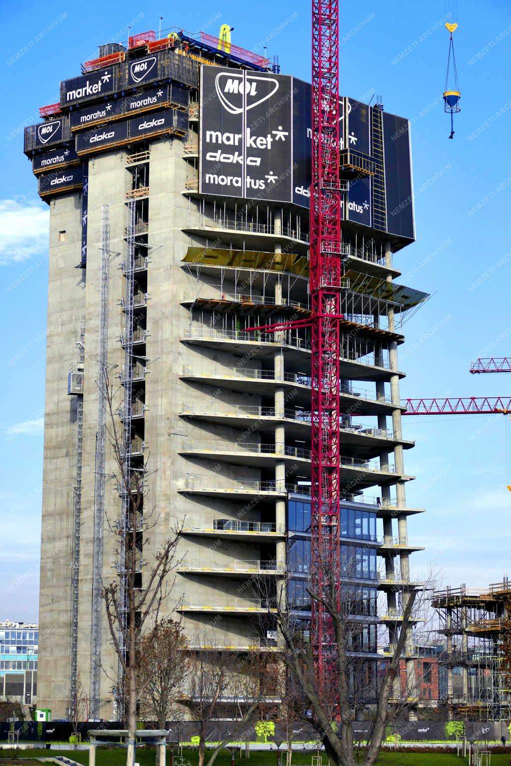 Építőipar - Budapest - Épül a MOL új székháza
