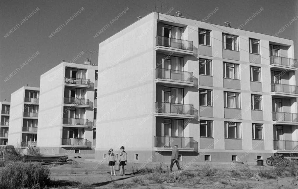 Építőipar - Középblokkos szövetkezeti lakóházak Dunaújvárosban