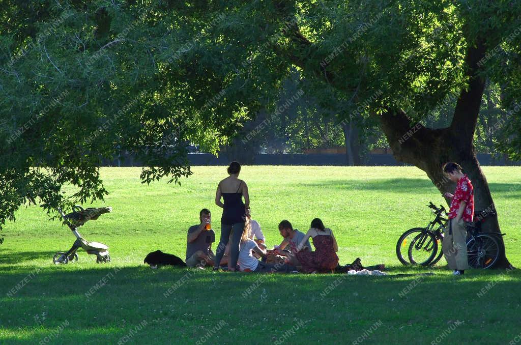 Életkép - Budapest - Baráti piknik a Városligetben