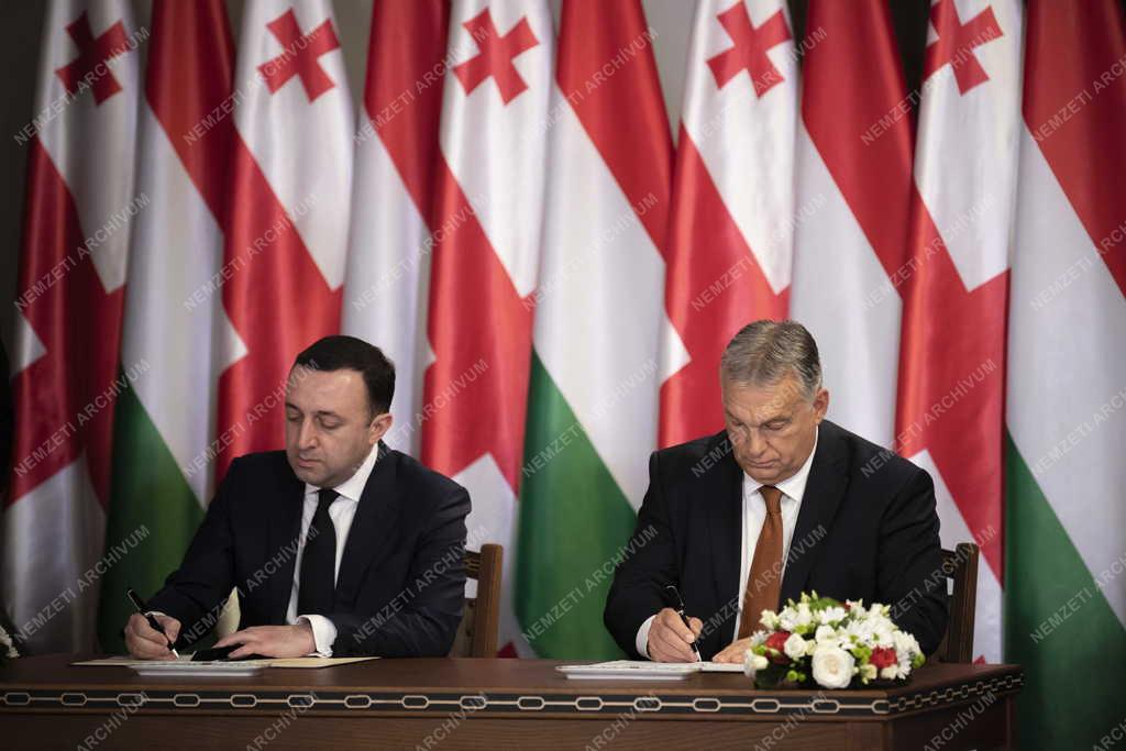 Orbán Viktor fogadta a georgiai miniszterelnököt