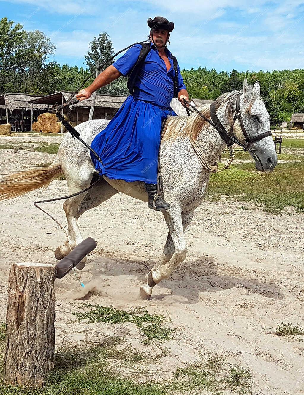 Belföldi turizmus - Kerekegyháza - Csikós ügyességi bemutatója 