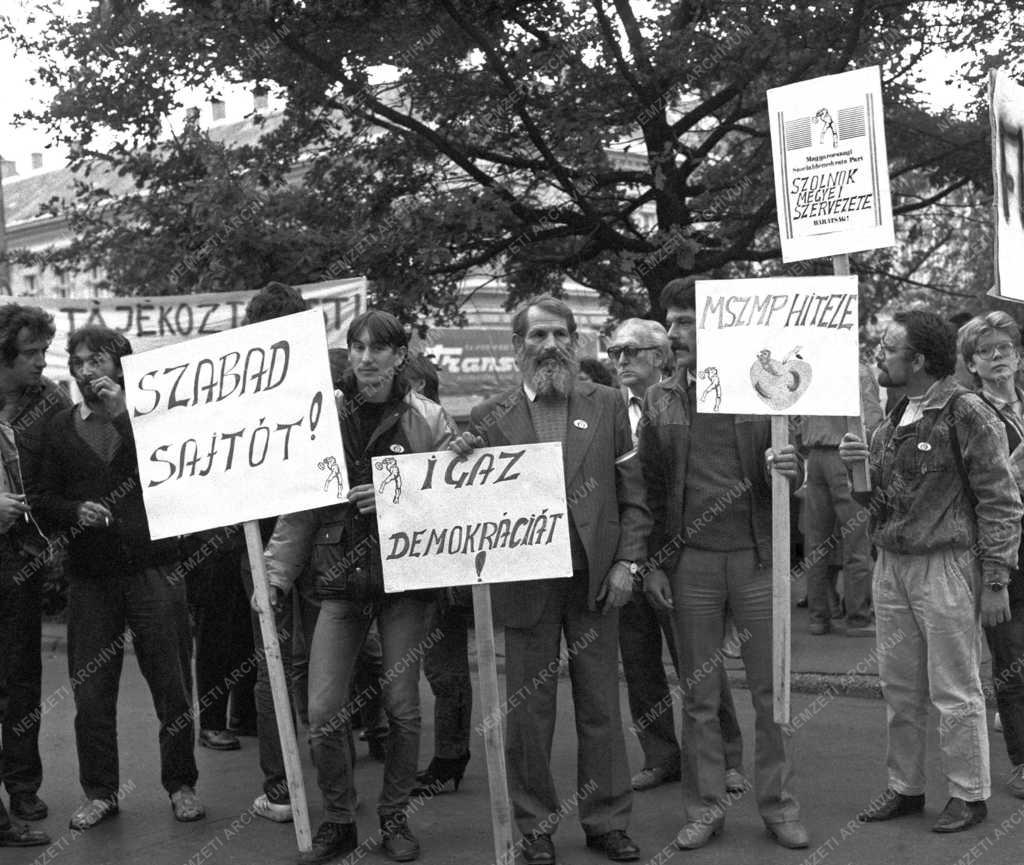 Demonstráció - Sajtófoglalás és toborzógyűlés Szolnokon