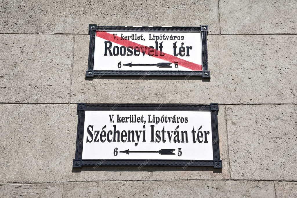 Városkép - Budapest - Utcanévtábla-csere