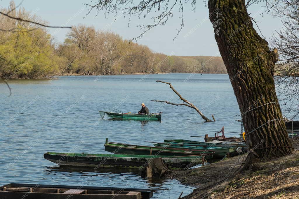 Tájkép - Tiszaalpár - Horgászcsónakok