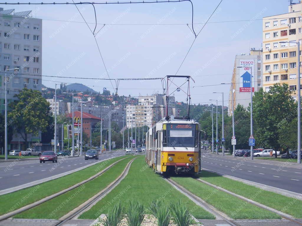 Közlekedés - Budapest - Füvesített villamospálya