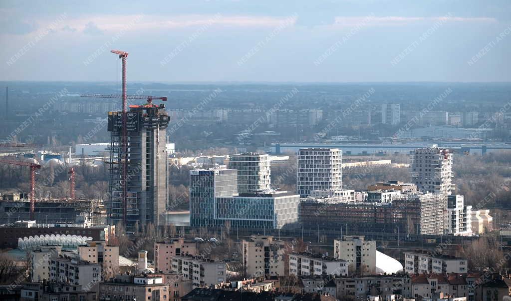 Városkép - Budapest - Épül a Mol Campus a Lágymányosi-öböl északi partján