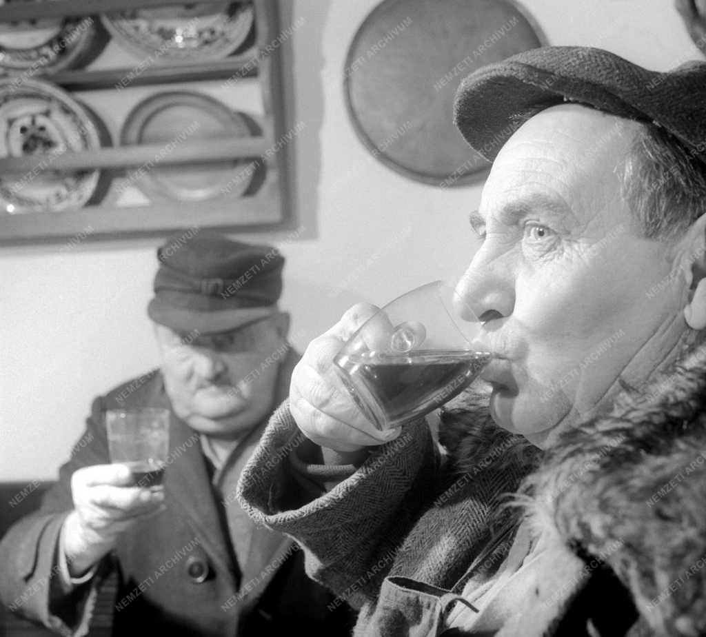 Életkép - Borozgatnak a brennbergbányai poncichterek