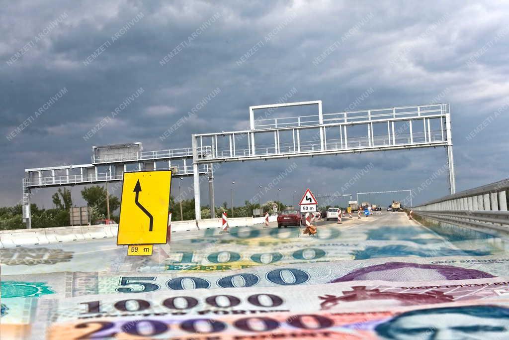 Fotómontázs - Szigetszentmiklós - Elektronikus útdíj 