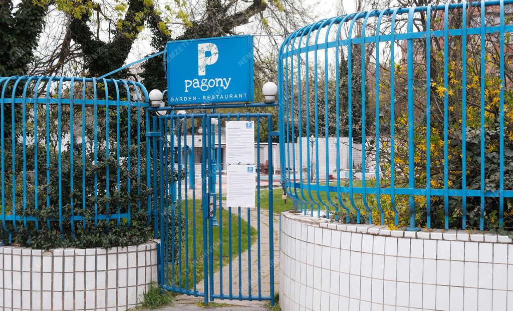 Vendéglátás - Pandémia miatt zárva a Pagony kert étterem