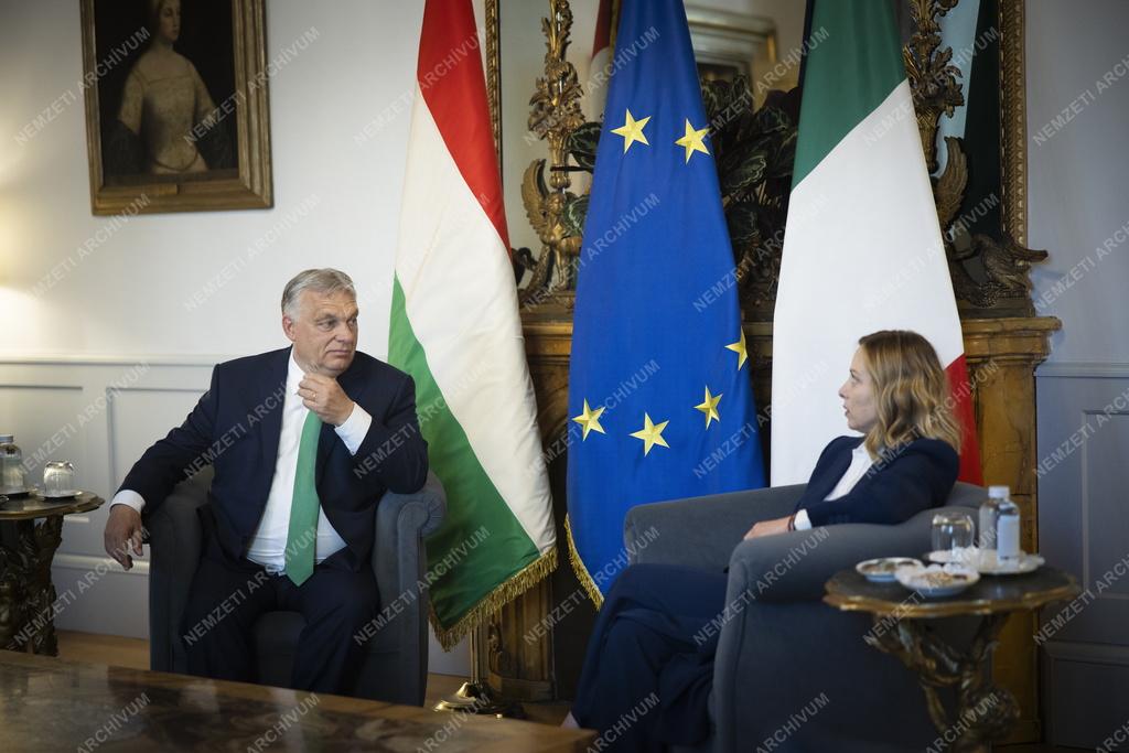 Orbán Viktor és Giorgia Meloni találkozója Rómában