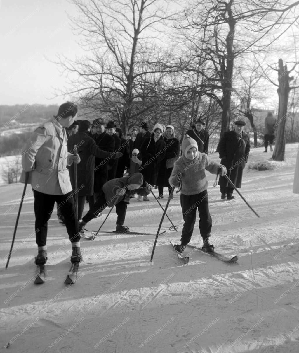 Sport - Szabadidősport - Sízők a Normafánál