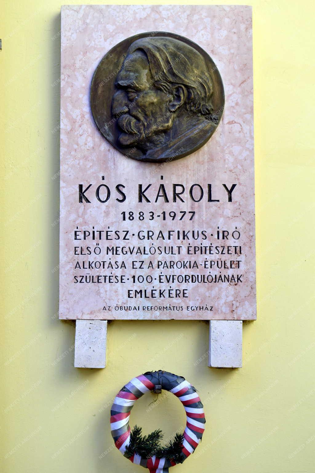 Egyház - Budapest - Kós Károly emléktábla Óbudán