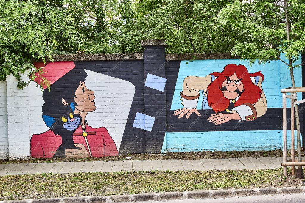 Kultúra - Budapest - Magyar mesefigurák díszítik a kerítést