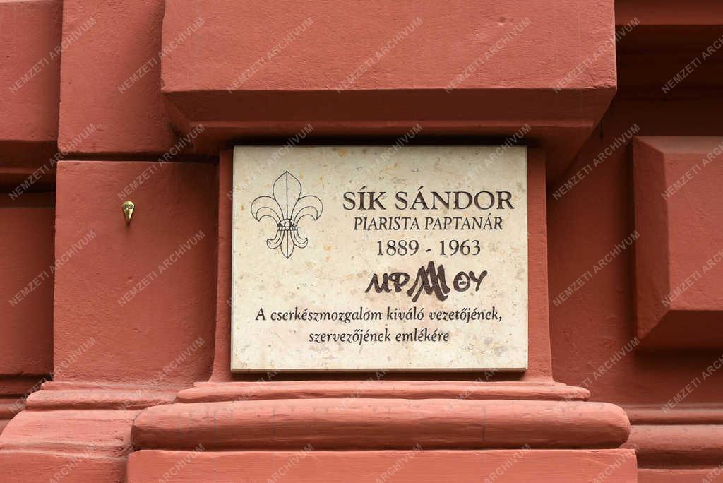 Városkép - Szeged - Sík Sándor emléktábla