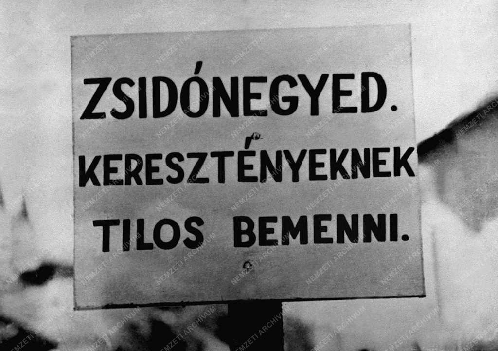 Gettót jelző tábla