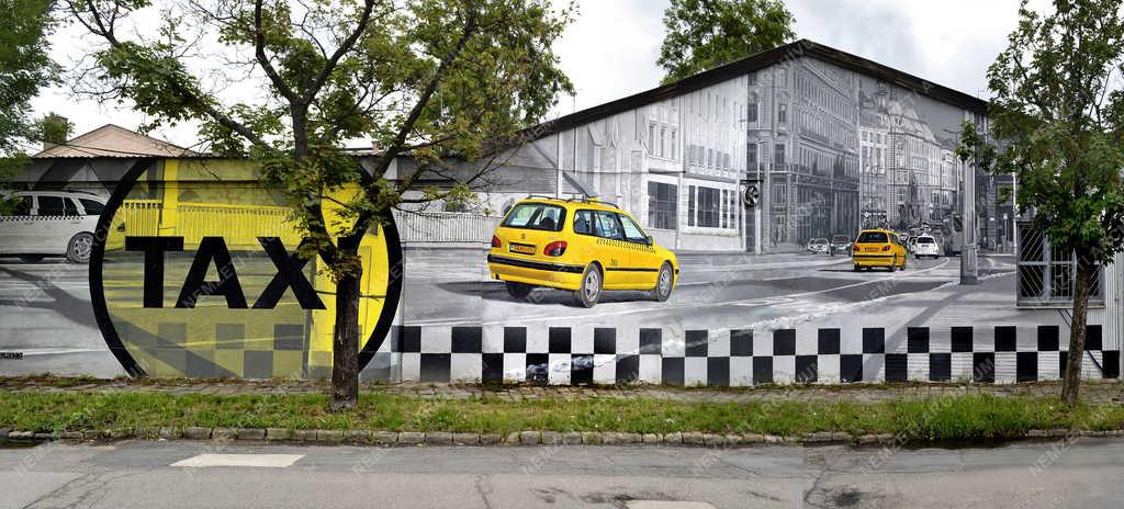 Műalkotás - Budapest - Taxis falfestmény
