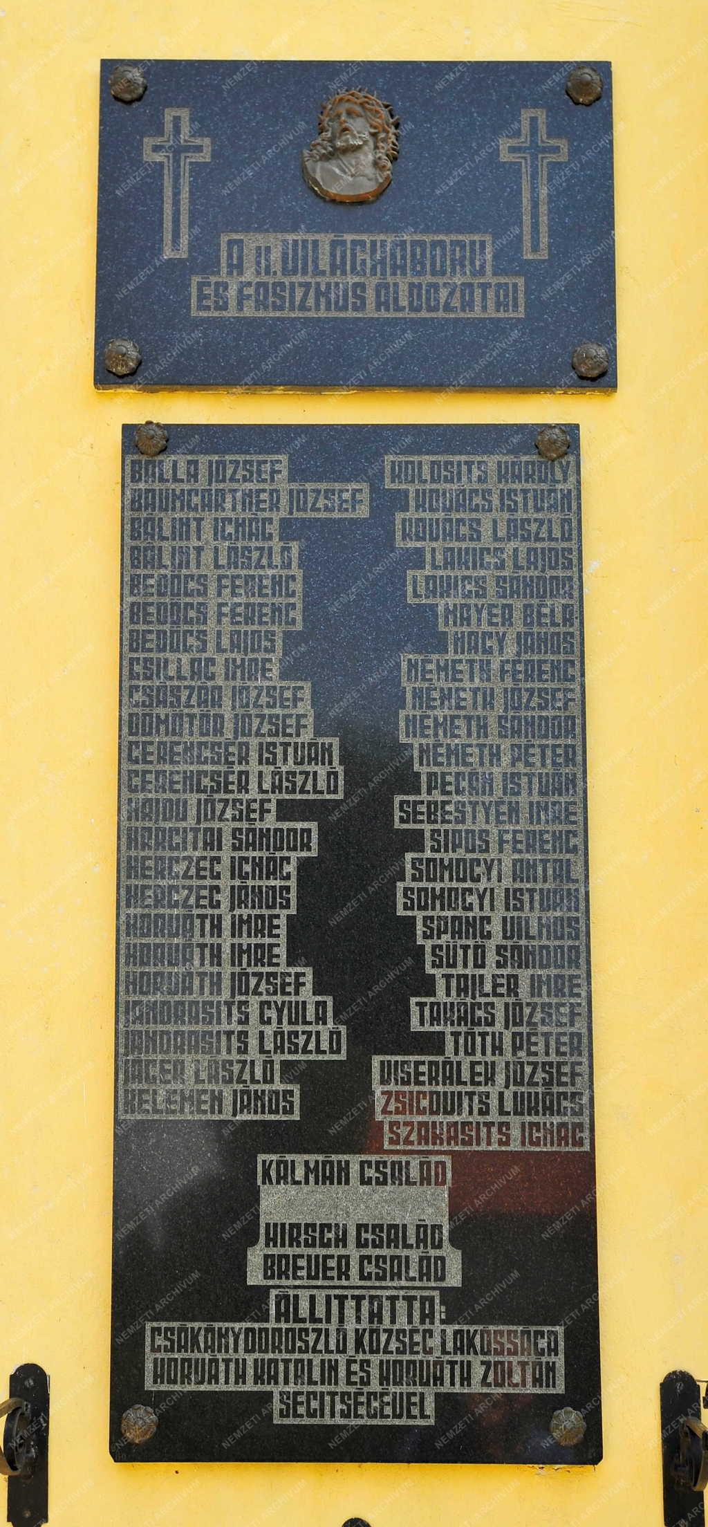 Emléktábla - Csákánydoroszló - II. világháborús emléktábla