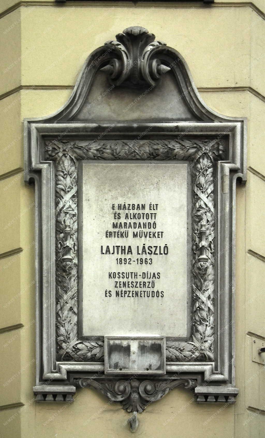 Emléktábla - Budapest - Lajtha László emléktáblája