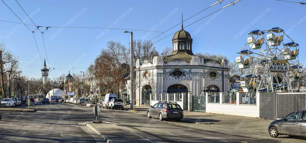 Városkép - Budapest - Schäftner-féle körhinta a Városligetben