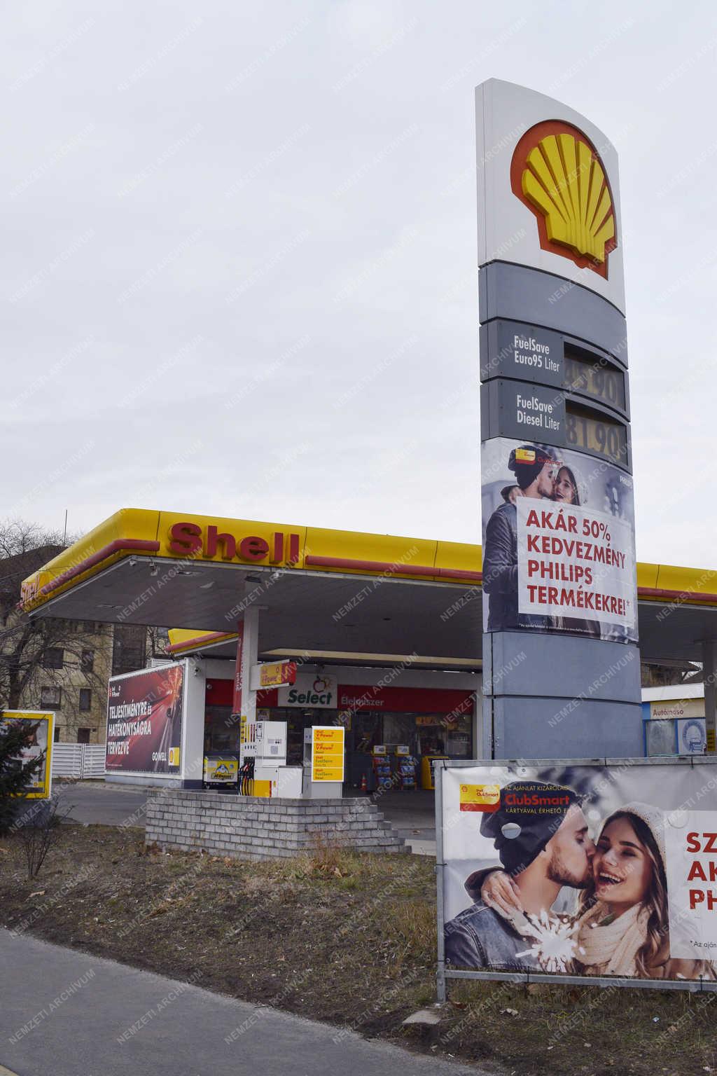 Közlekedés - Budapest - Shell üzemanyagtöltő állomás
