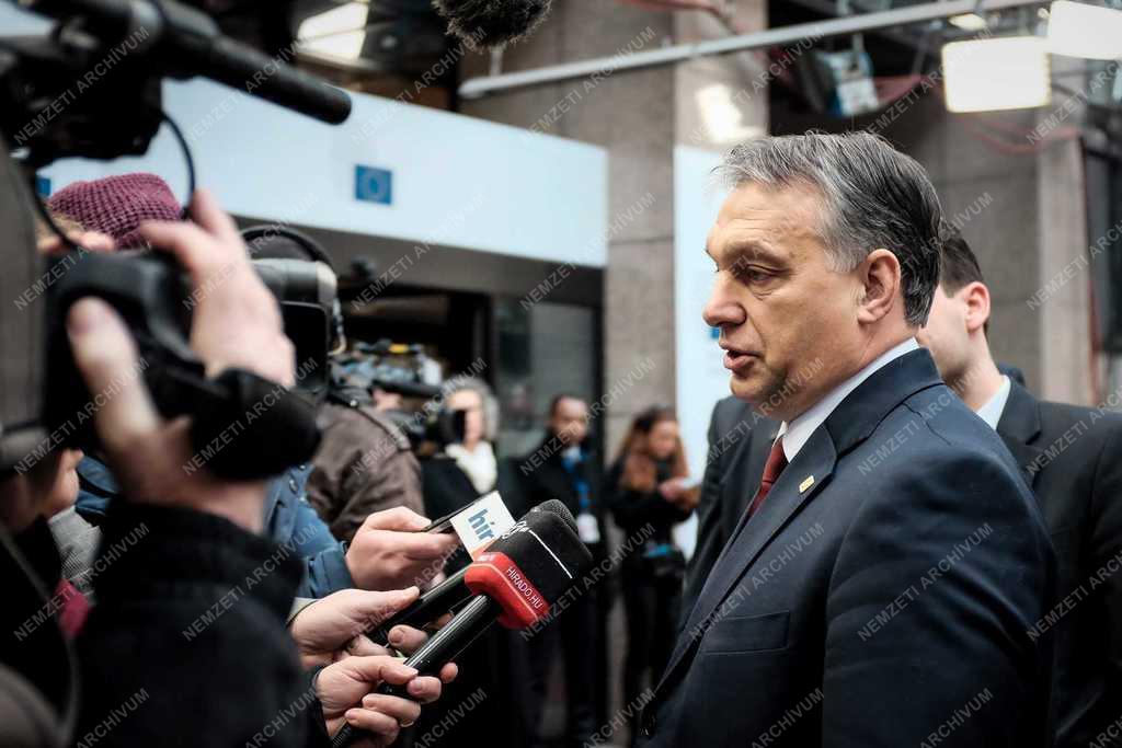 Orbán Viktor kormányfő a brüsszeli EU-csúcson 