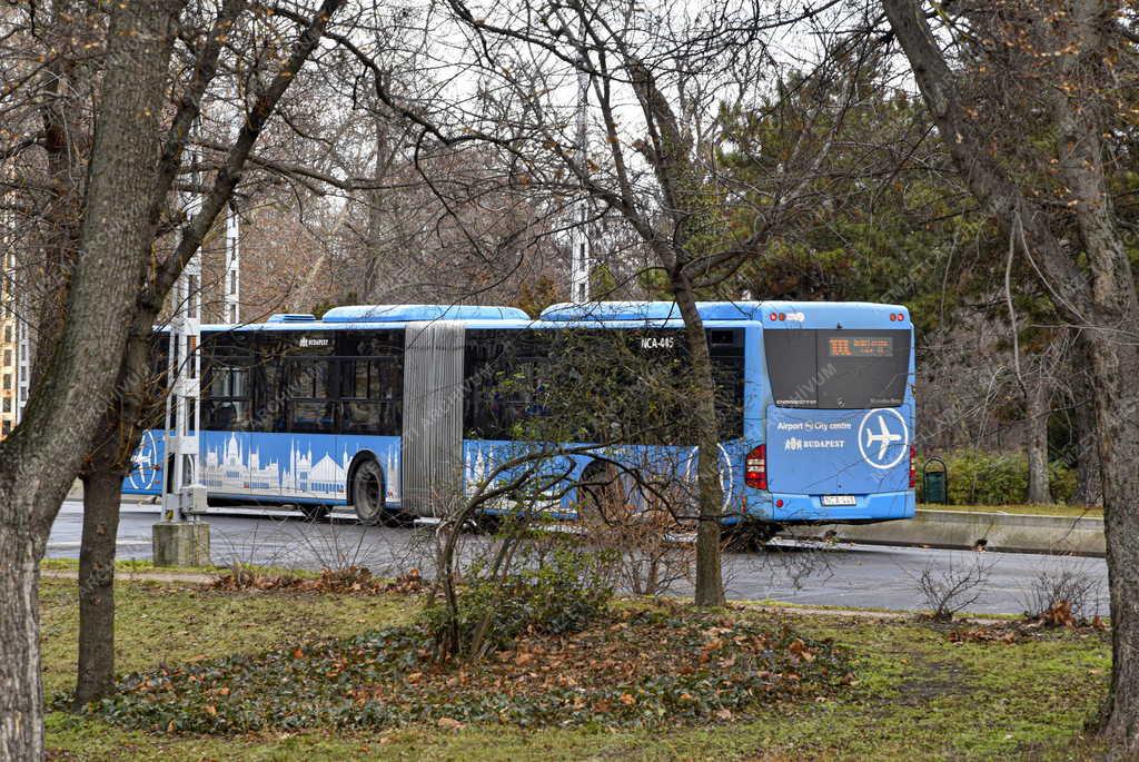 Közlekedés - Budapest - Reptéri autóbusz a Népligetben