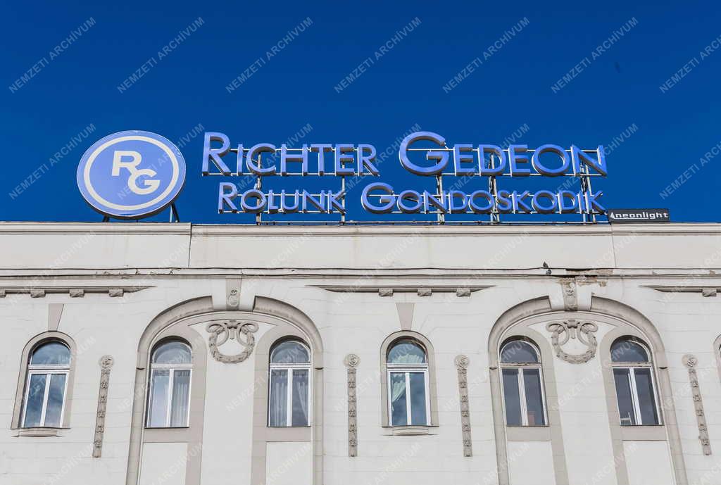 Gyógyszeripar - Budapest - Richter Gedeon Nyrt. névfelirata 