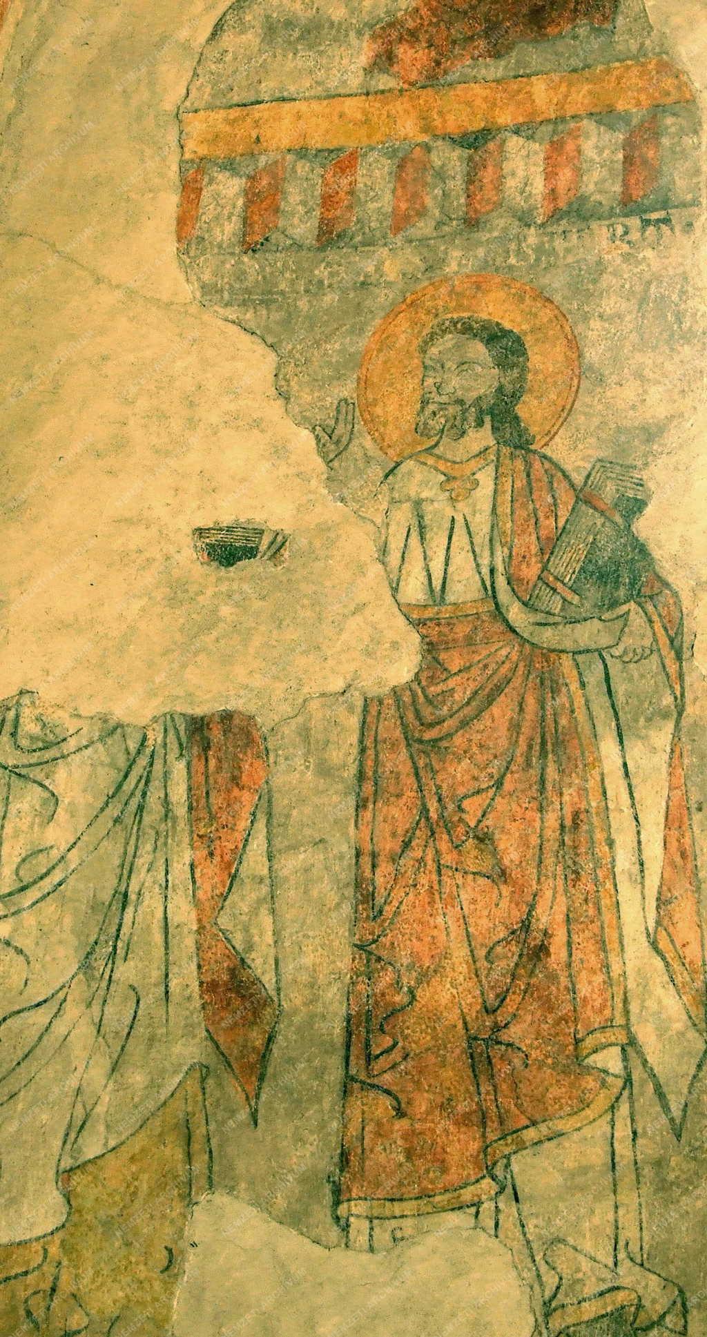 Táj, város - Ausztria - Ruszt -  Középkori freskó