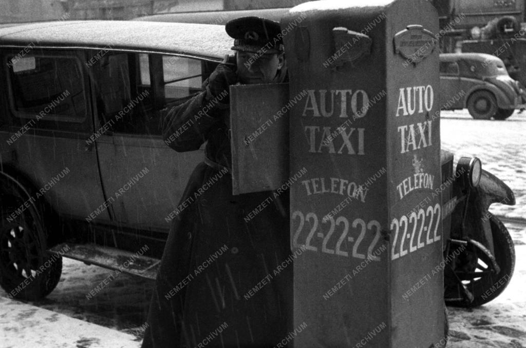 Életkép - Taxisofőr telefonál
