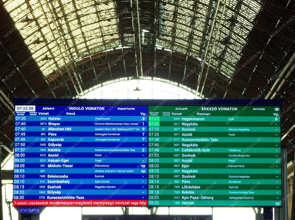 Közlekedés - Budapest - Modern utastájékoztató a Keletiben