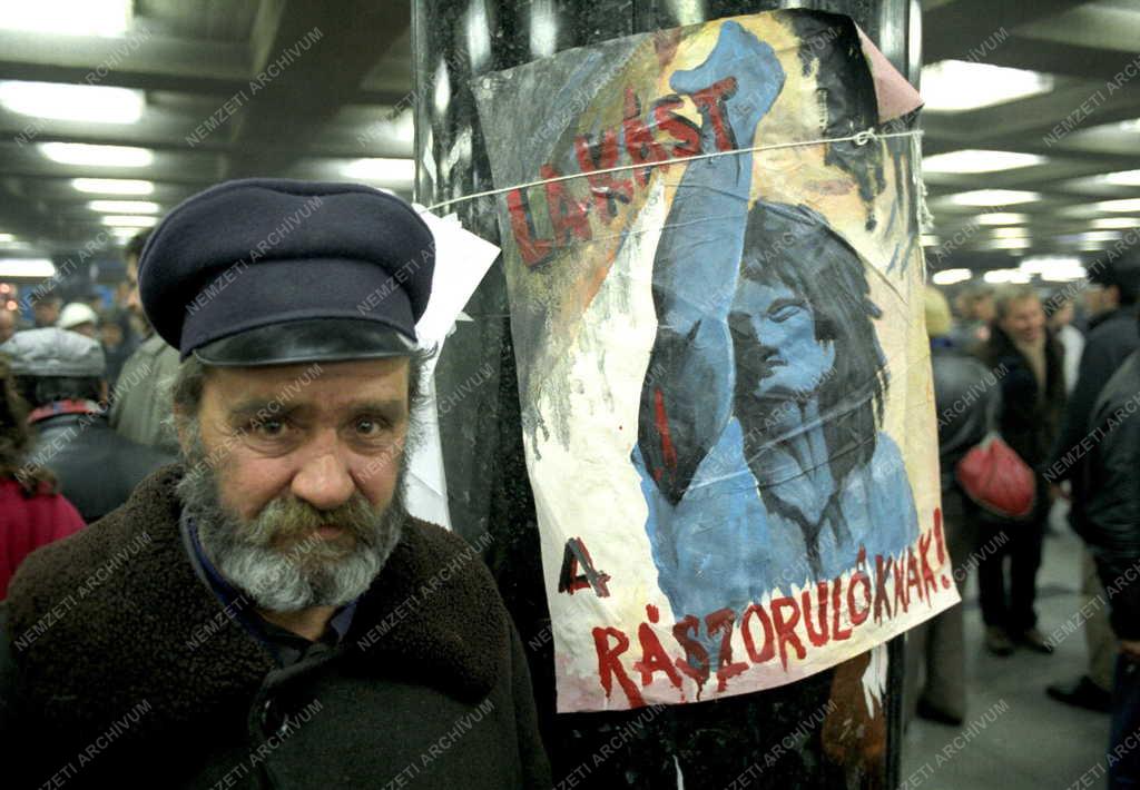 Demostráció - Hajléktalanok a Blaha Lujza téren