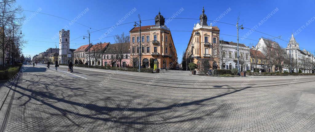 Járvány - Debrecen - Kiürült a belváros