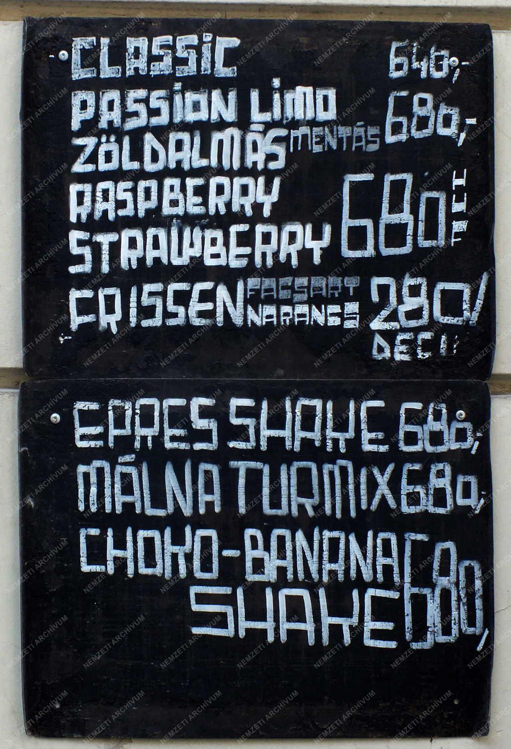 Vendéglátás - Budapest - Romkocsma árlapja