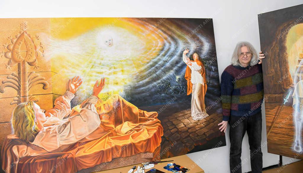 Művészet - Debrecen - Krisztus-trilógia festmény