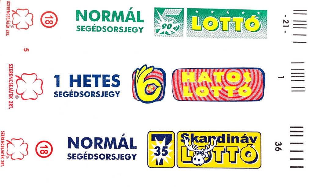 Illusztráció - Budapest - Különböző lottószelvény fajták