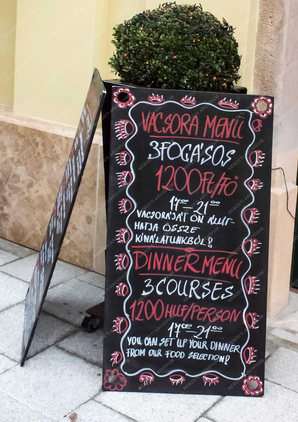 Budapest - A Corso Gourmet étterem étlapja