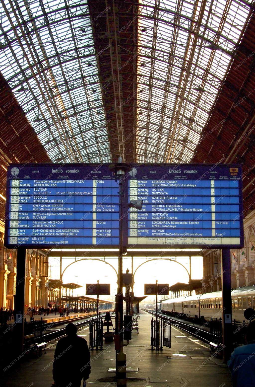 Közlekedés - A Keleti pályaudvar utastájékoztatója