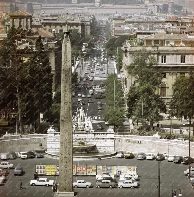 Városkép - Róma - Piazza del Popolo - Flaminius obeliszk