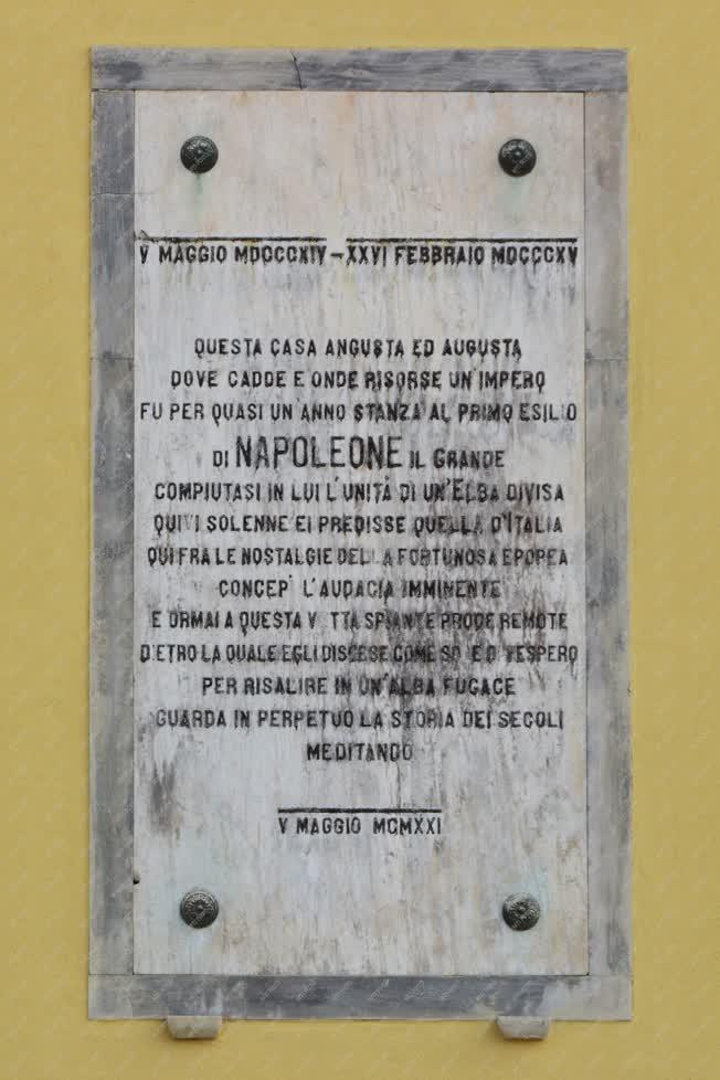 Emléktábla - Portoferraio - Napóleon emléktáblája