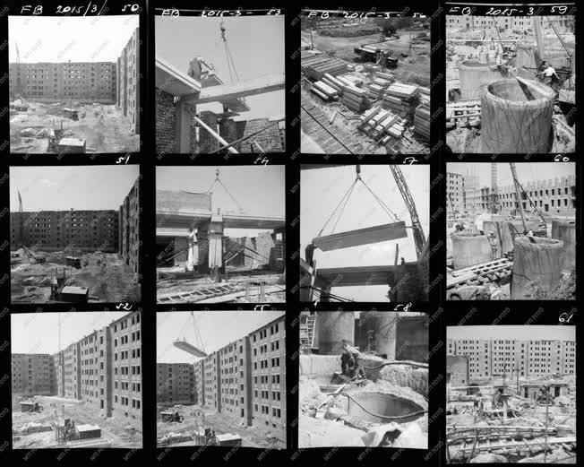 Építkezés - Ipar - Sztálinvárosi lakótelep építése