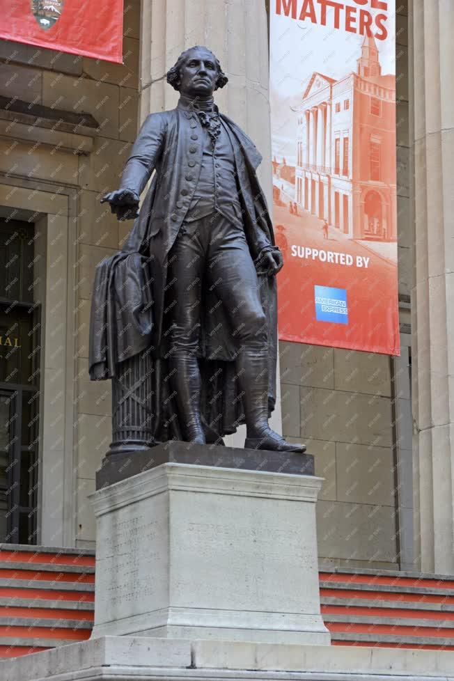 Városkép - New York - George Washington-szobor