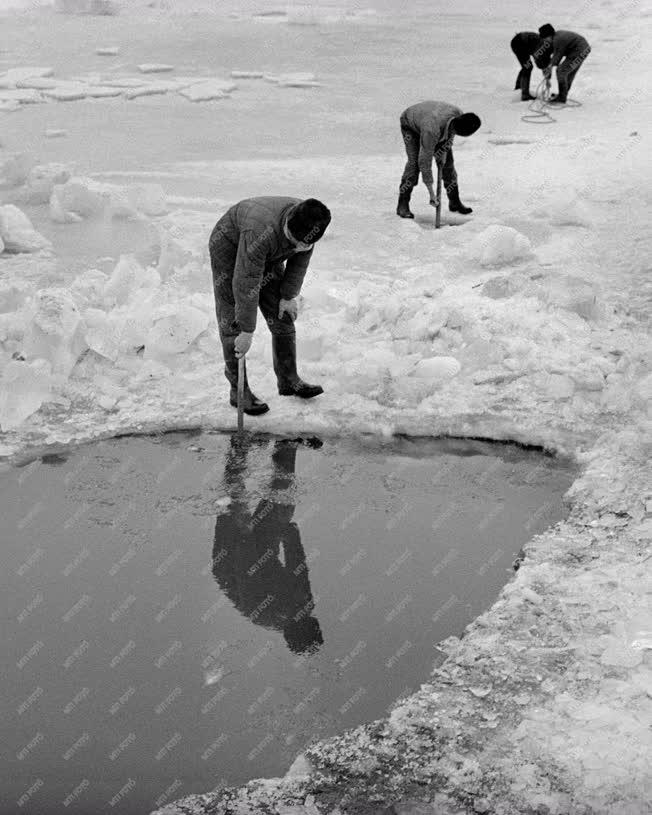 Mezőgazdaság - Jég alóli halászat Biharugrán