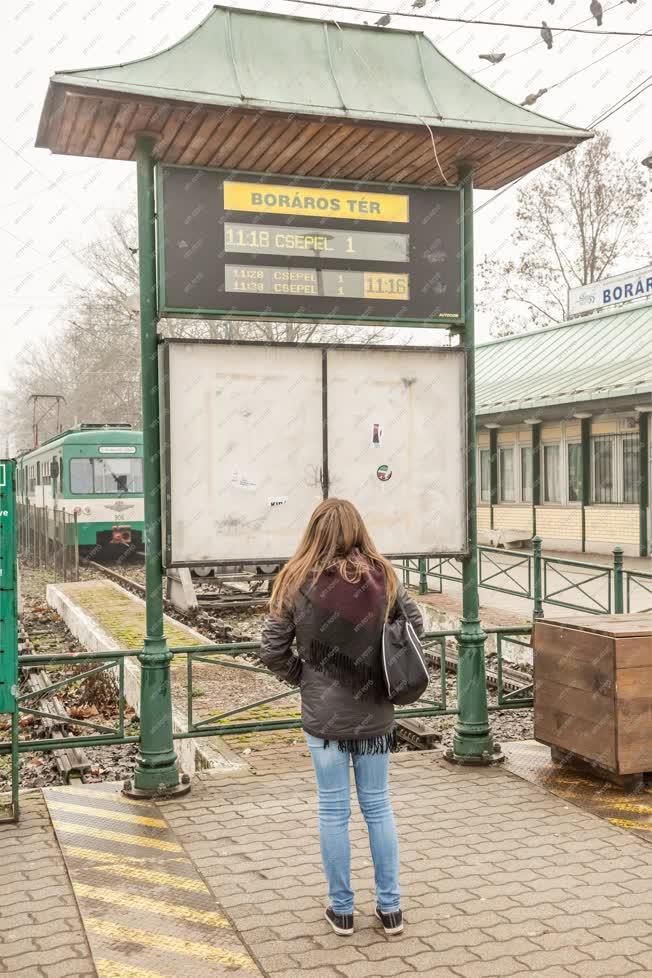 Közlekedés - Budapest - Tájékoztató tábla a HÉV végállomáson