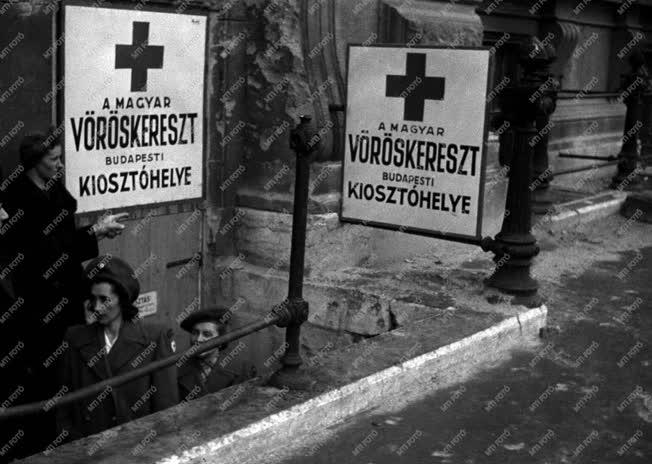 Jótékonyság - Életkép - Magyar Vöröskereszt kiosztója