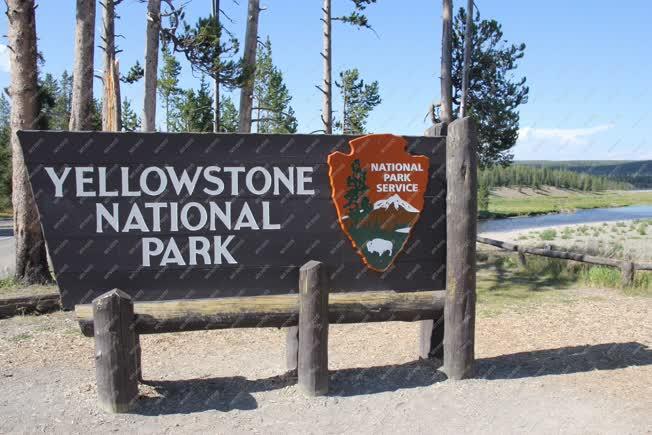 Tárgy - Yellowstone _ A nemzeti park névtáblája
