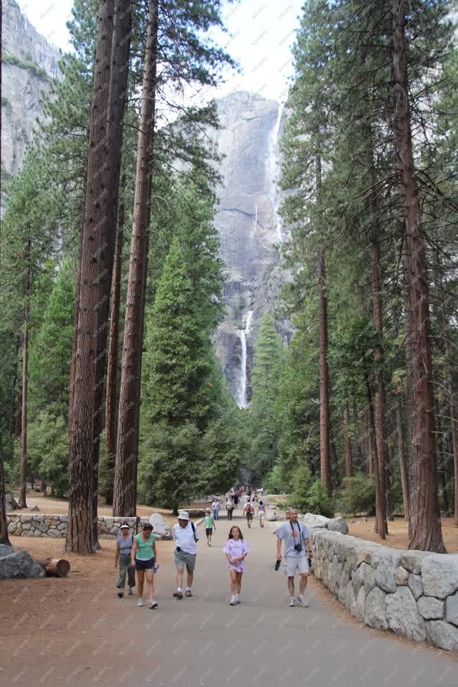 Idegenforgalom - Turisták a Yosemite Nemzeti Parkban