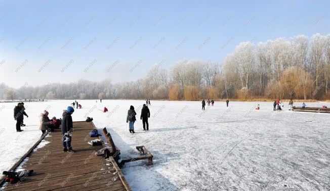 Természet - Debrecen - Befagyott a Vekeri-tó