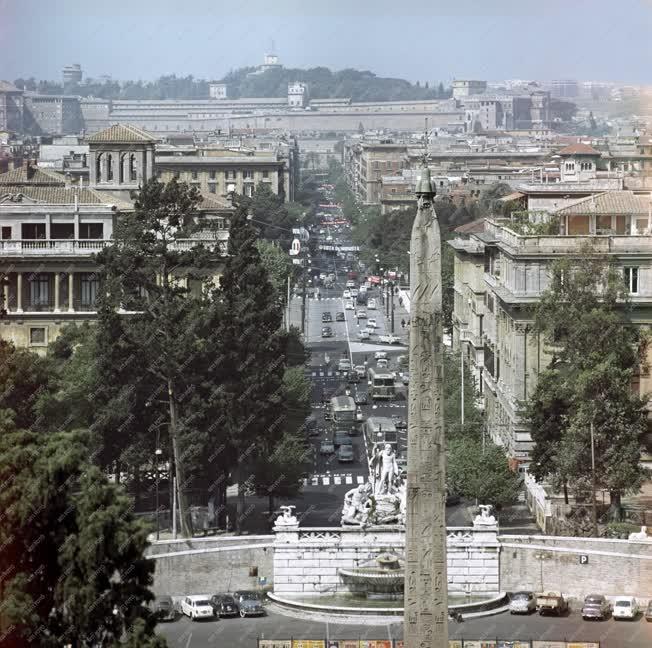 Városkép - Róma - Piazza del Popolo - Flaminius obeliszk